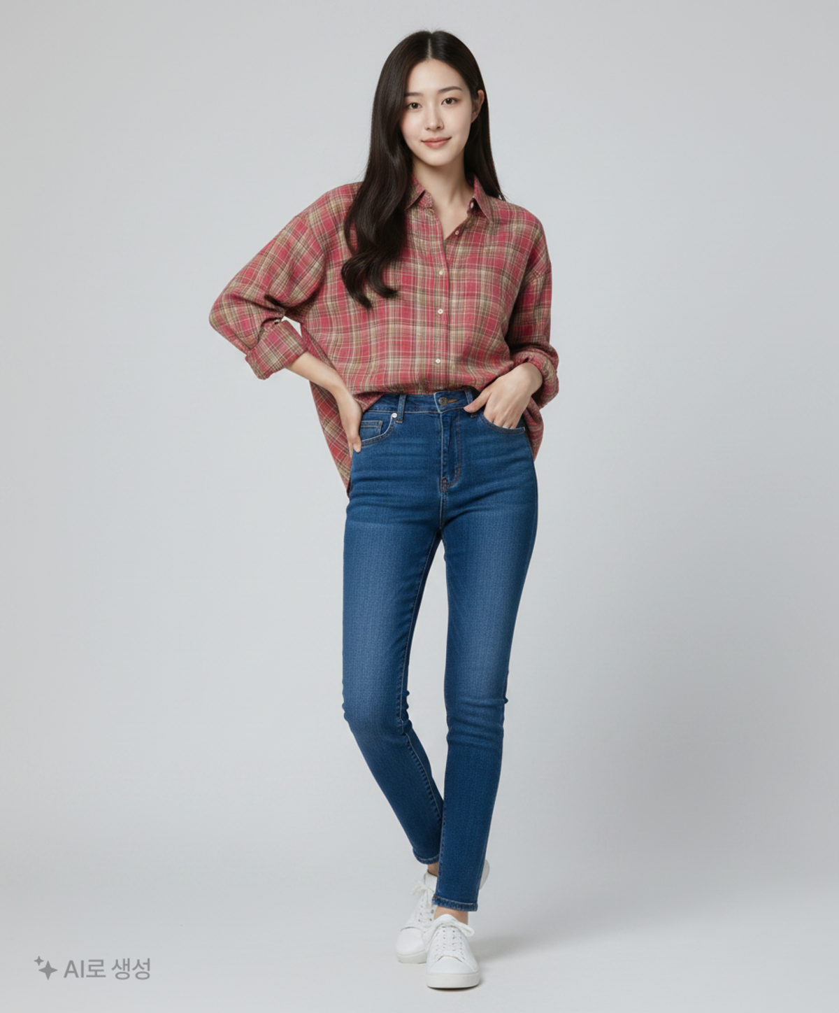 비터셀즈(BITTERCELLS) 팝 오버핏 체크 셔츠-핑크 2