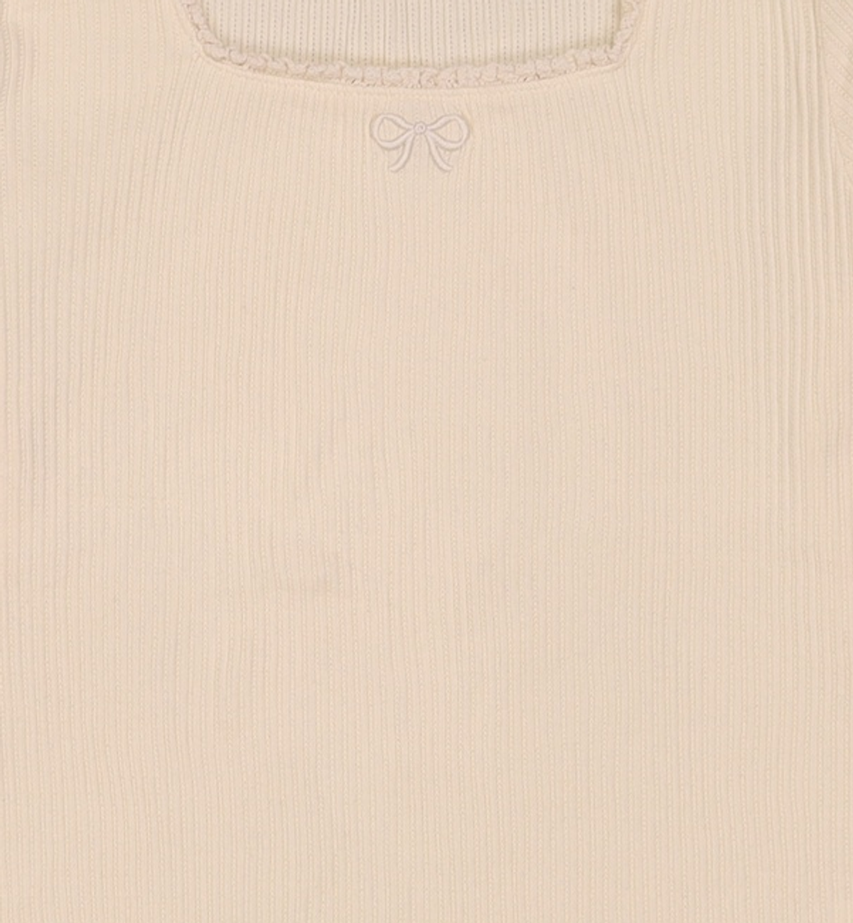 비뮤즈맨션(BEMUSE MANSION) Ribbon point square neck top - Cream FREE
