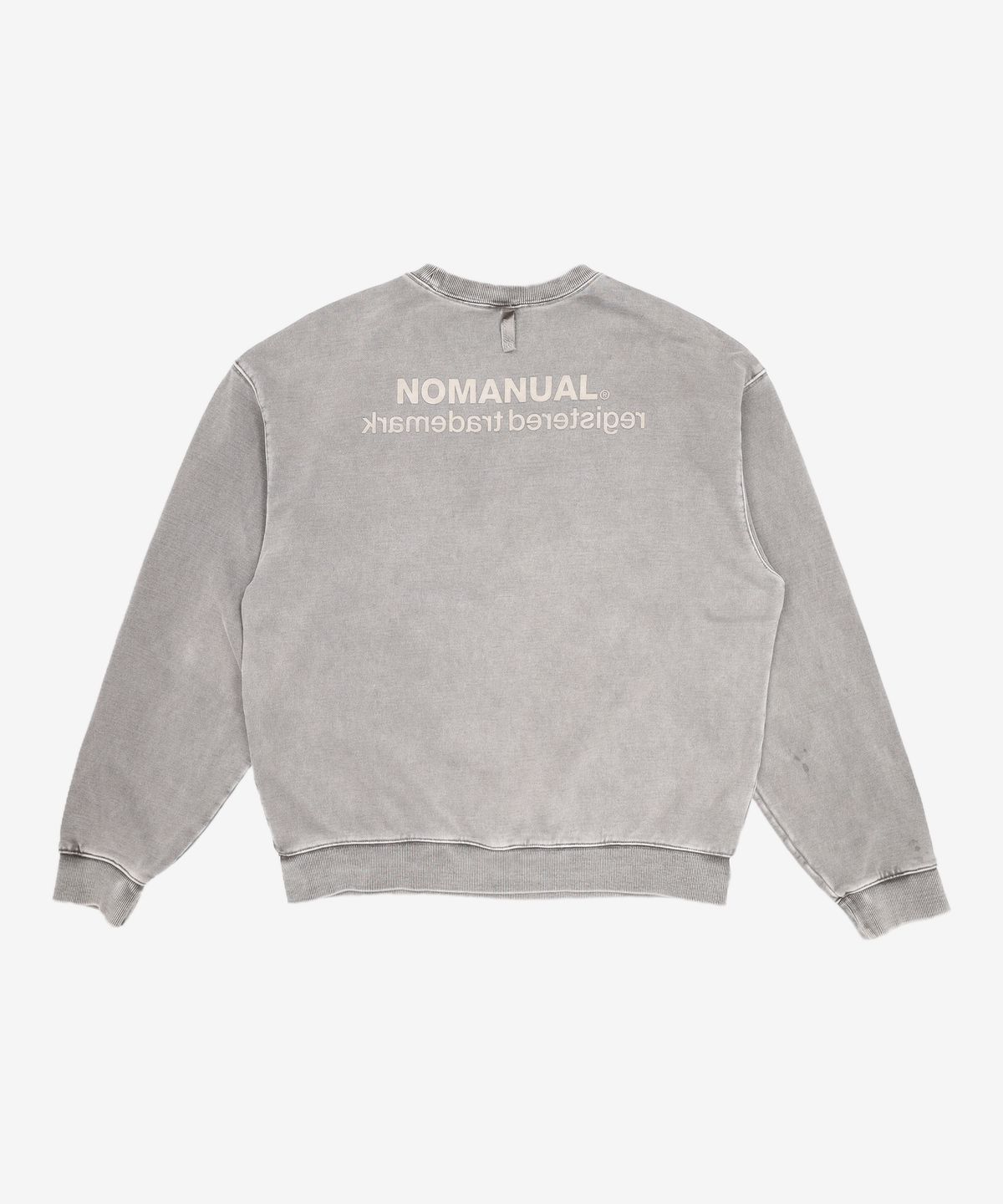 노매뉴얼(NOMANUAL) REVERSED TM LOGO SWEATSHIRT - CHACOAL XL