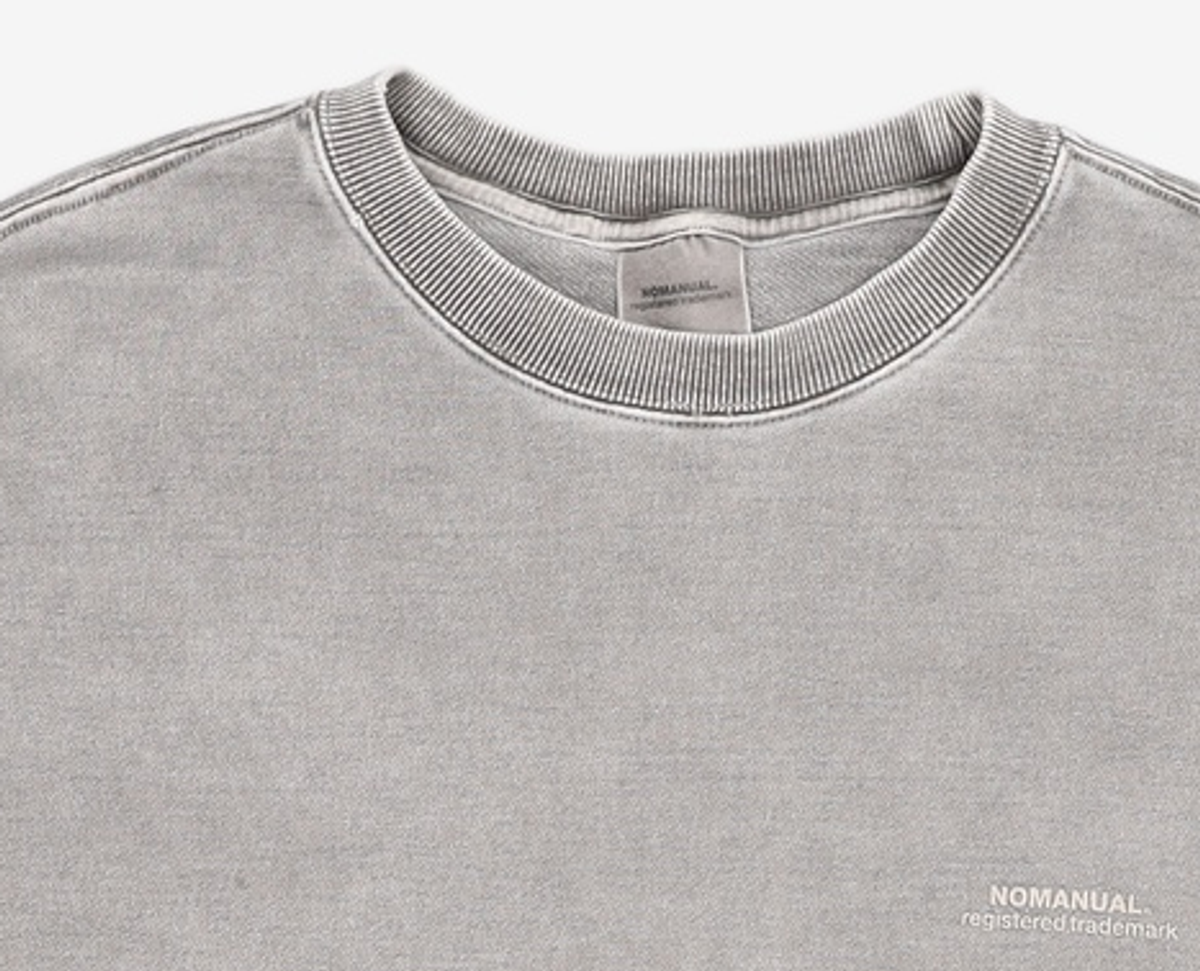 노매뉴얼(NOMANUAL) REVERSED TM LOGO SWEATSHIRT - CHACOAL XL