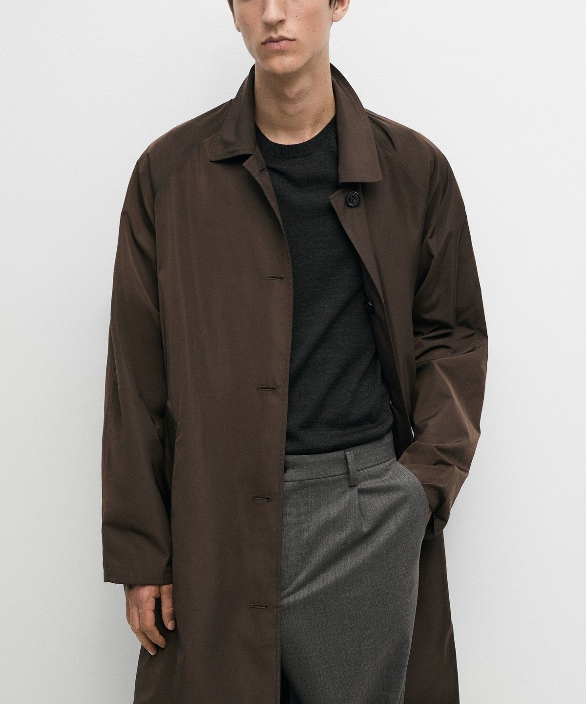 마시모두띠(MASSIMO DUTTI) 리버서블 롱 트렌치코트