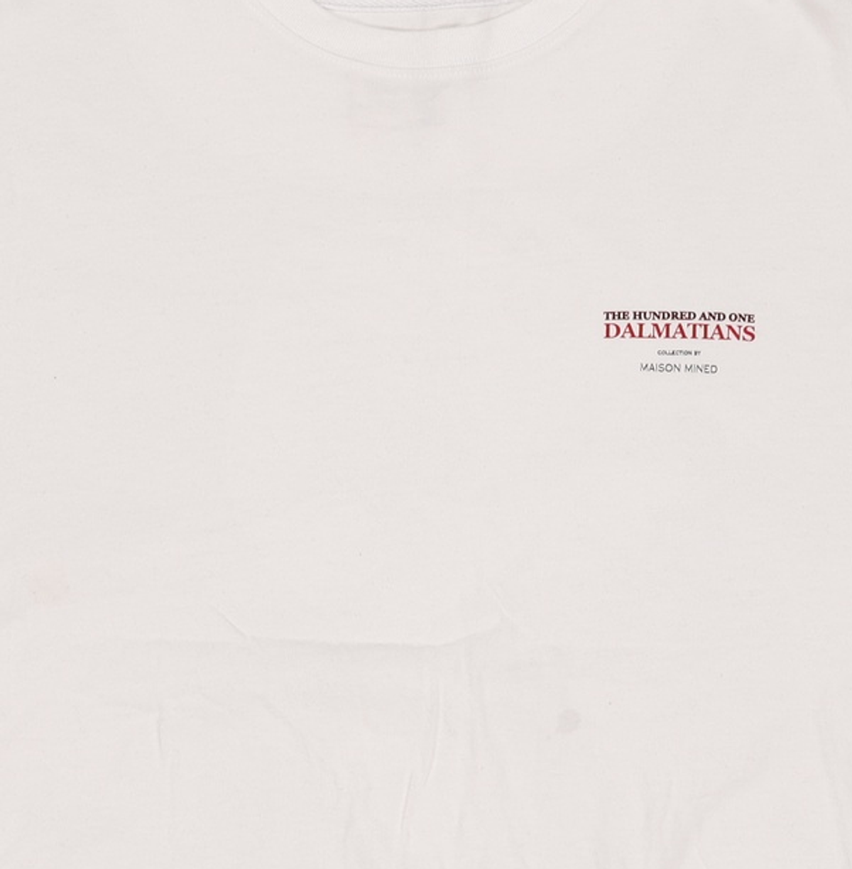 메종미네드(MAISON MINED) [UNISEX](DALMATIANS)FLIP SIDE GRAFIC HALF T WHITE S