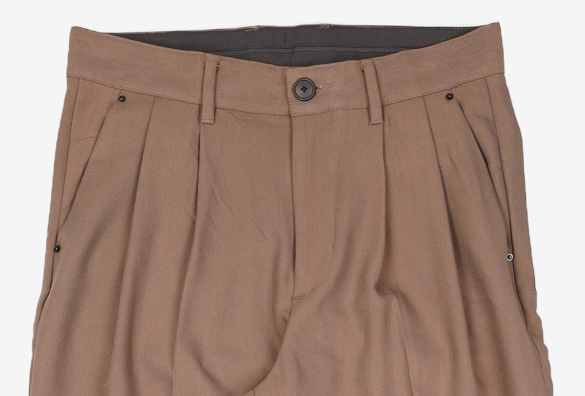 메종미네드(MAISON MINED) SAINT TWO TUCK WIDE PANTS BROWN (상세 수정) 48