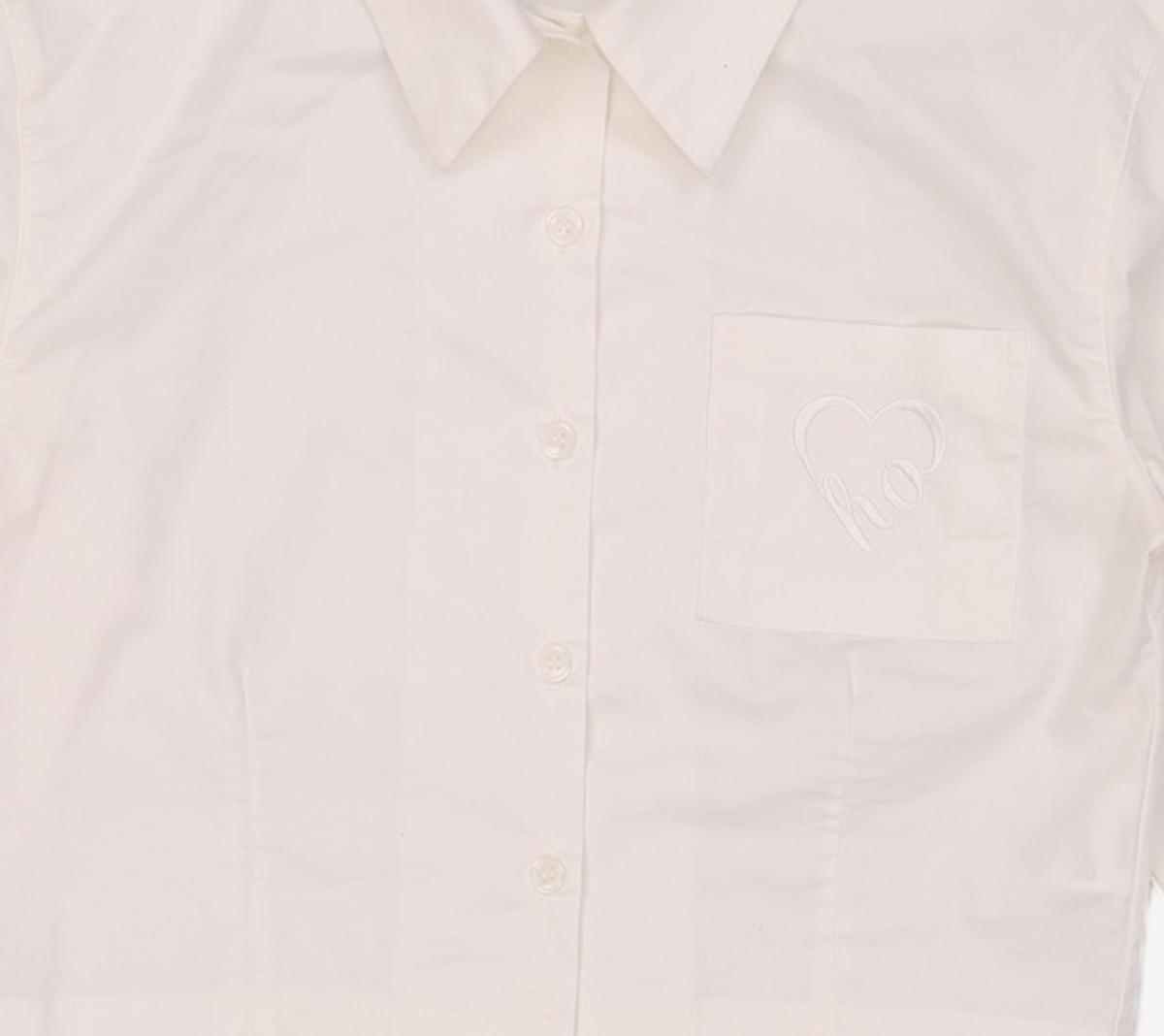 루루슈(LULUCHOU) Ribbon Crop Shirt - WHITE L