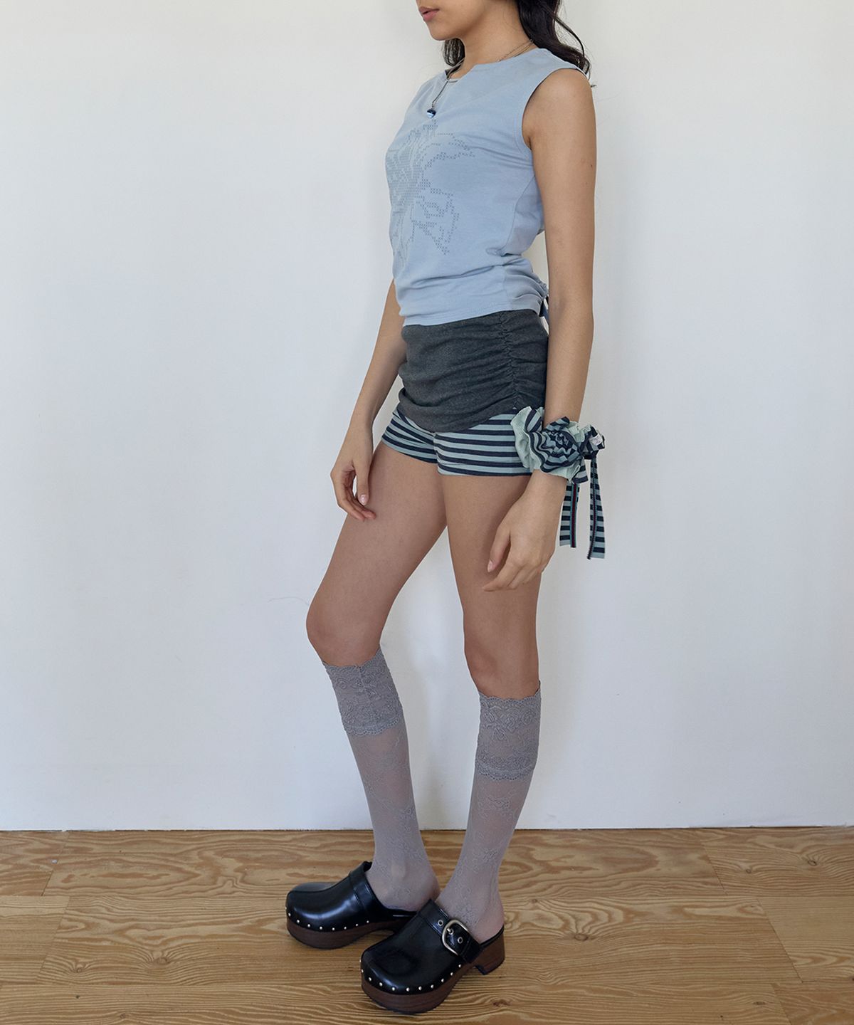 페이네틱(PAINETIC) Ruched Tie Shorts (MINT)