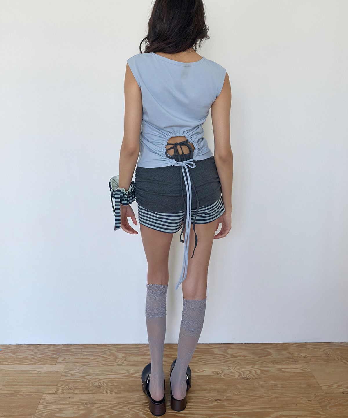 페이네틱(PAINETIC) Ruched Tie Shorts (MINT)
