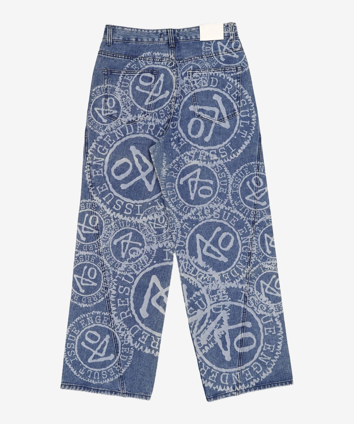애드오프(ADDOFF) LOGO PRINTED DENIM PANTS BLUE M