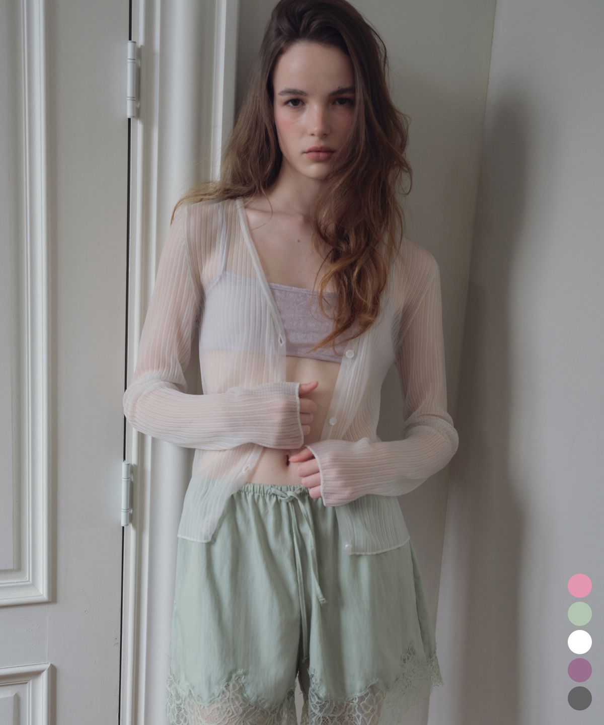 씨타(CITTA) Glossy Sheer Knit Cardigan _CTK268(5color)