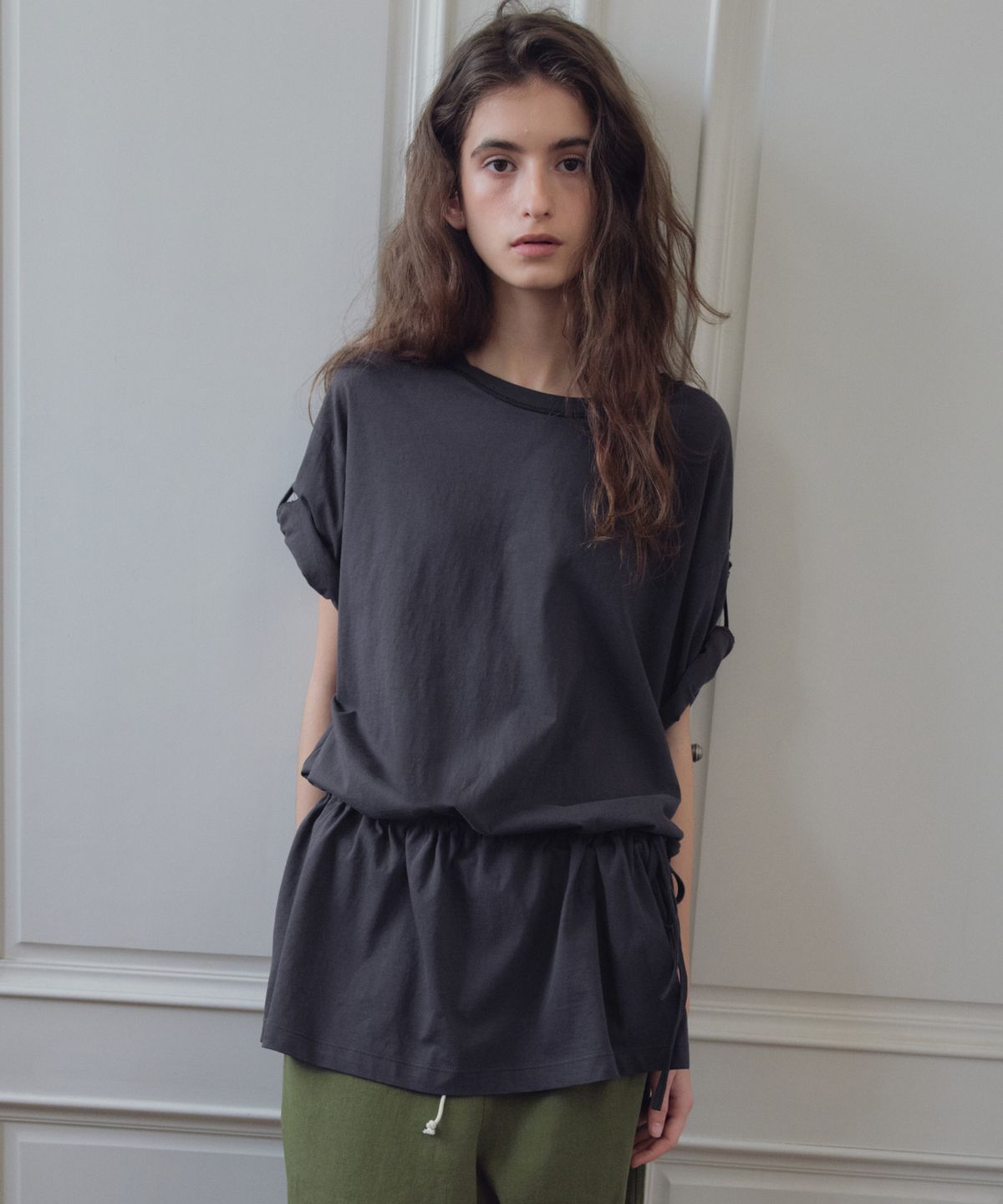씨타(CITTA) Drawstring Oversized T-shirt Dress_CTT3015(3color)