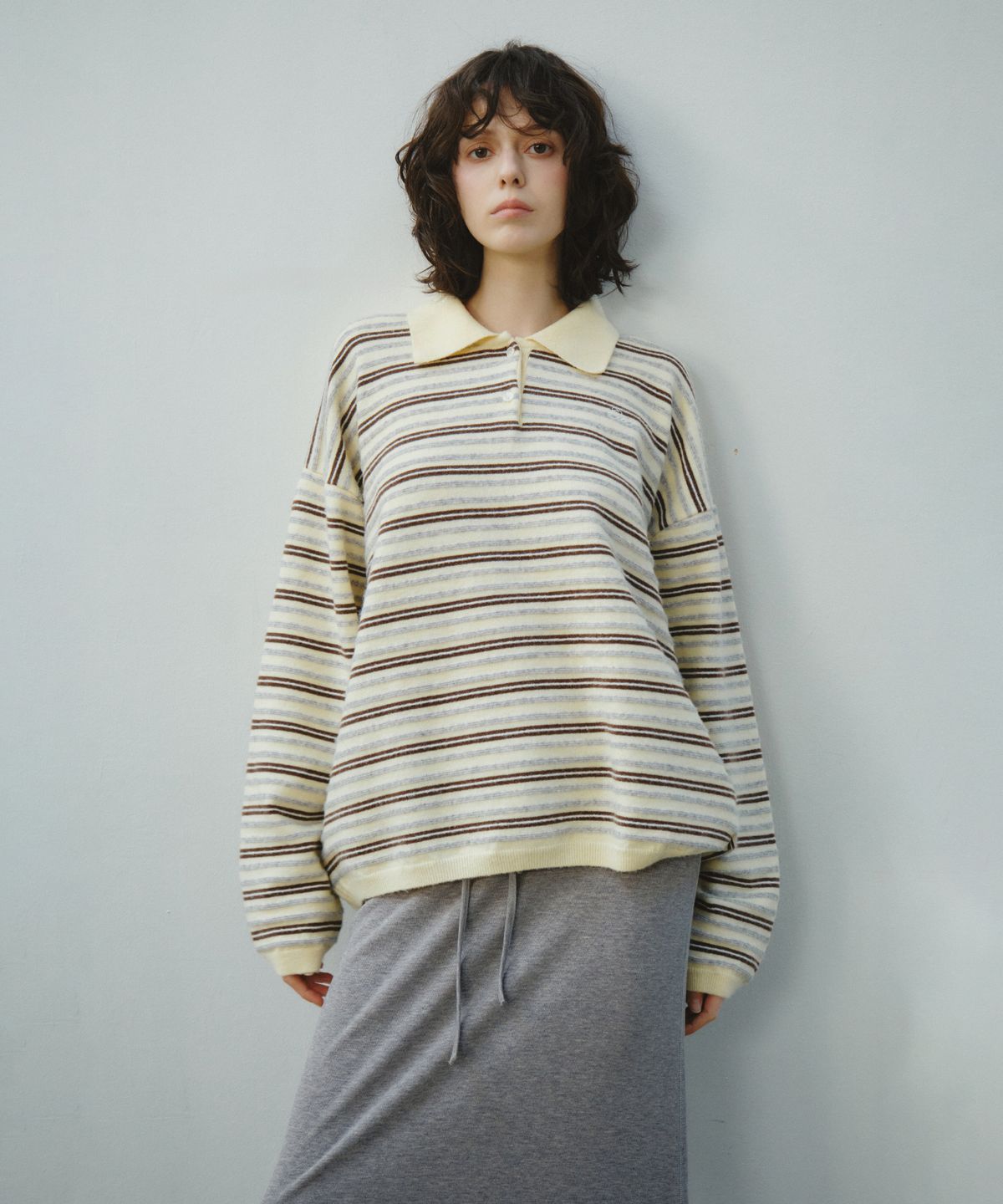 씨타(CITTA) Soft Multi Stripe Collar Knit_CTK261(2color)