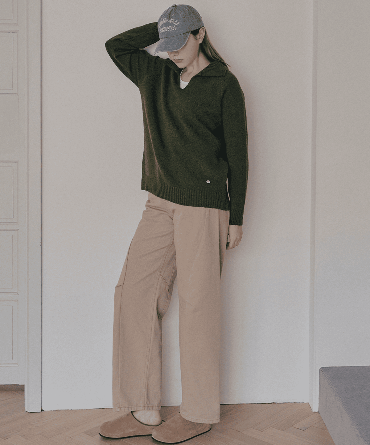 슬로우롤리(SLOWLOLLI) Sailor collar knit_3 Colors
