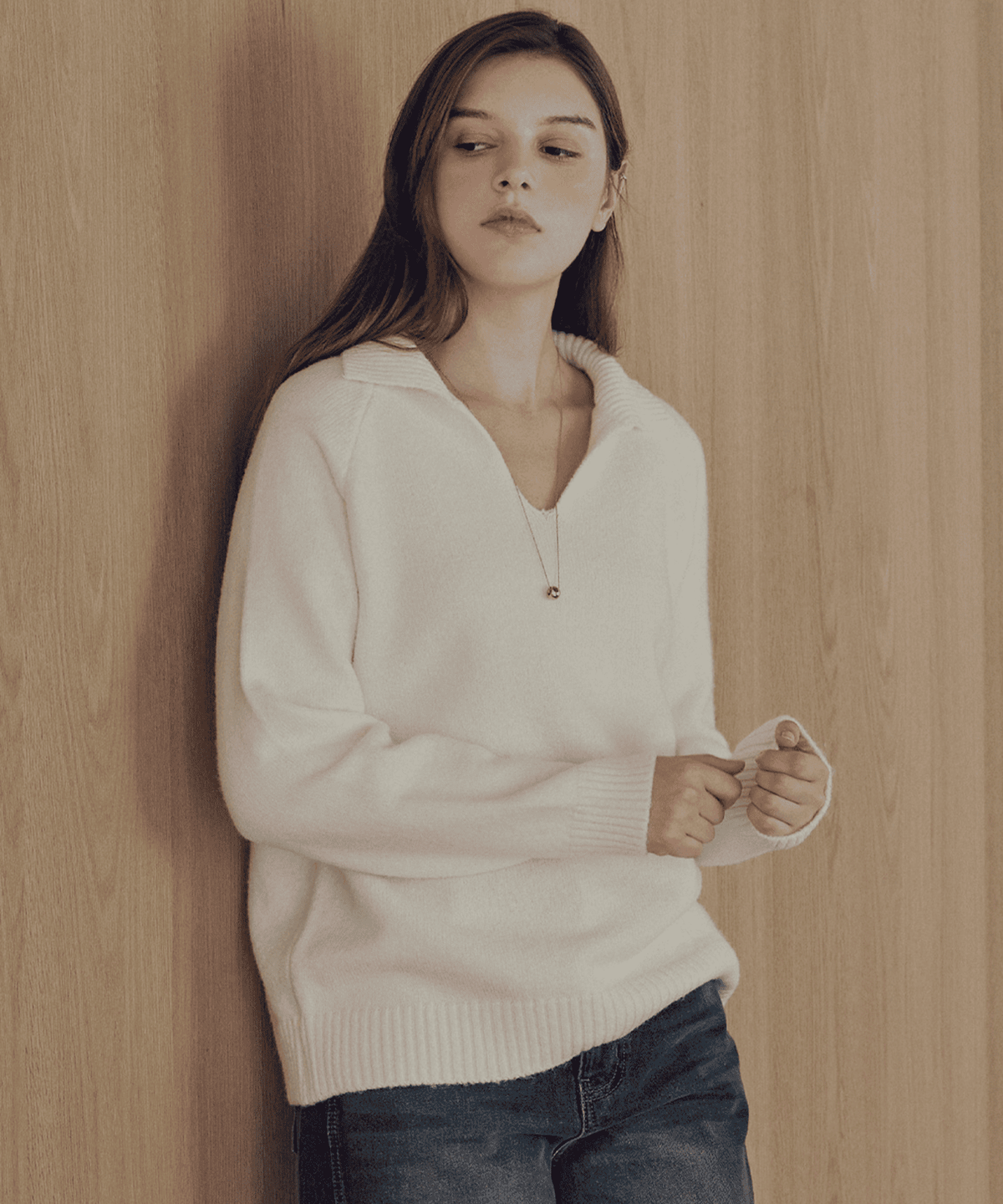 슬로우롤리(SLOWLOLLI) Sailor collar knit_3 Colors