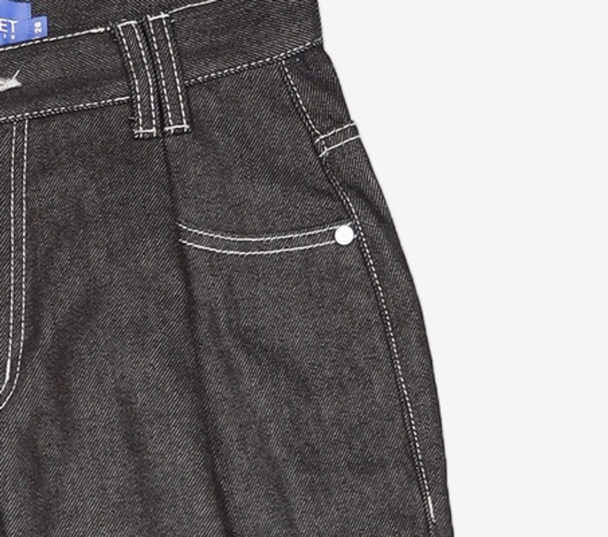 데케트(DECET) Deep Pleats Wide Jeans DCPT030Black 26