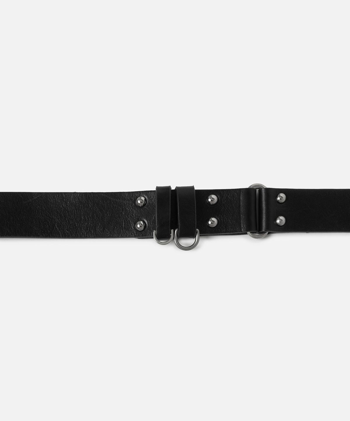 인스턴트펑크(INSTANTFUNK) MULTI RING LEATHER BELT - BLACK