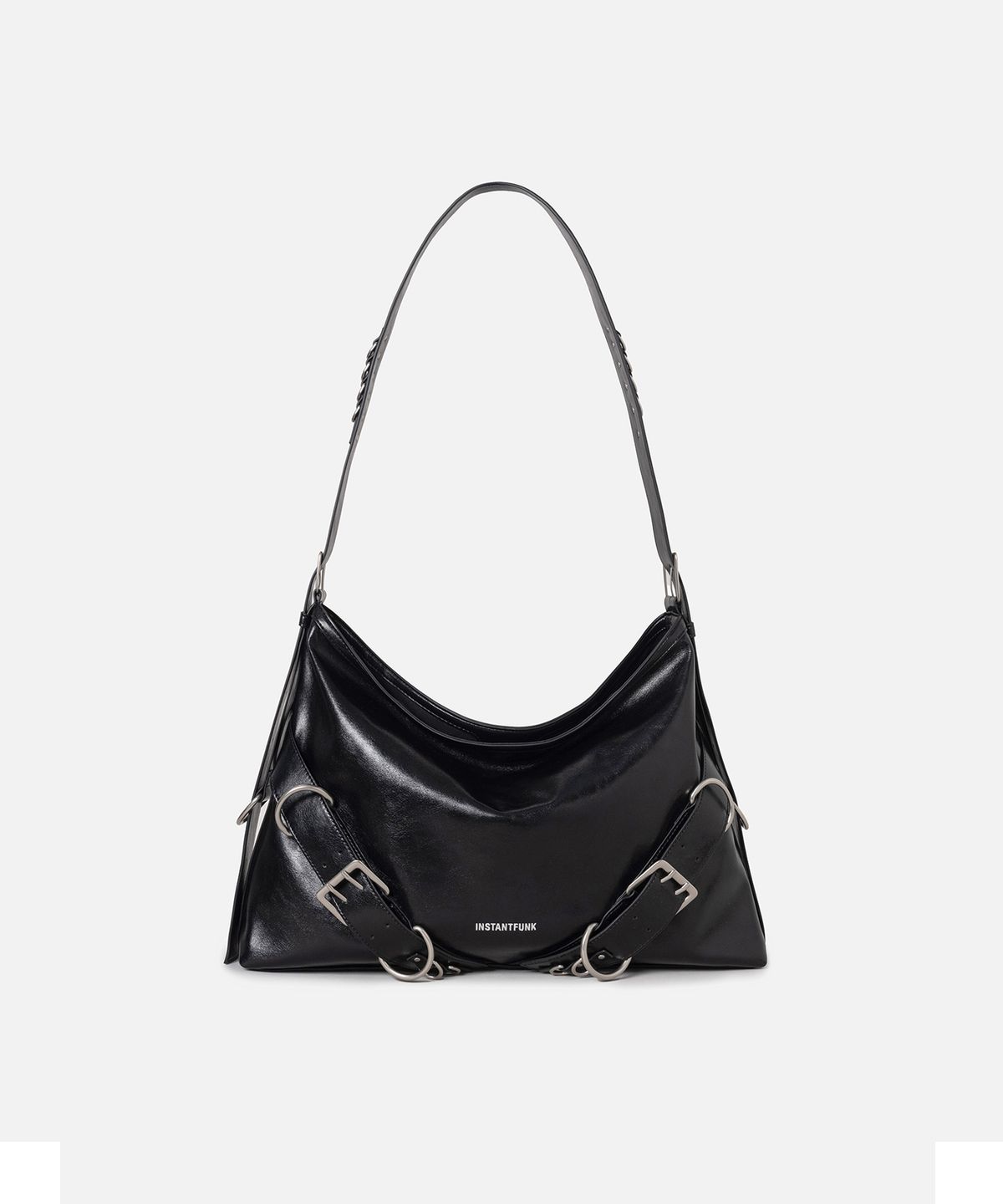 인스턴트펑크(INSTANTFUNK) BELTED HARDWARE BAG - BLACK