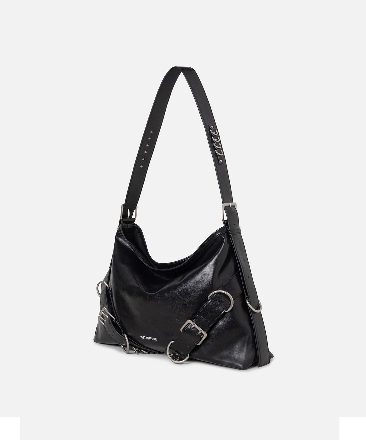 인스턴트펑크(INSTANTFUNK) BELTED HARDWARE BAG - BLACK