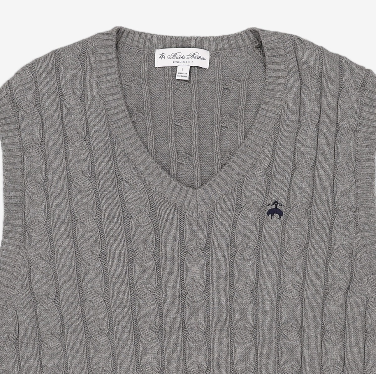 브룩스 브라더스(BROOKS BROTHERS) 24FW 코튼 100% 케이블 베스트 (그레이) (BBWVMB0001WEF) 105