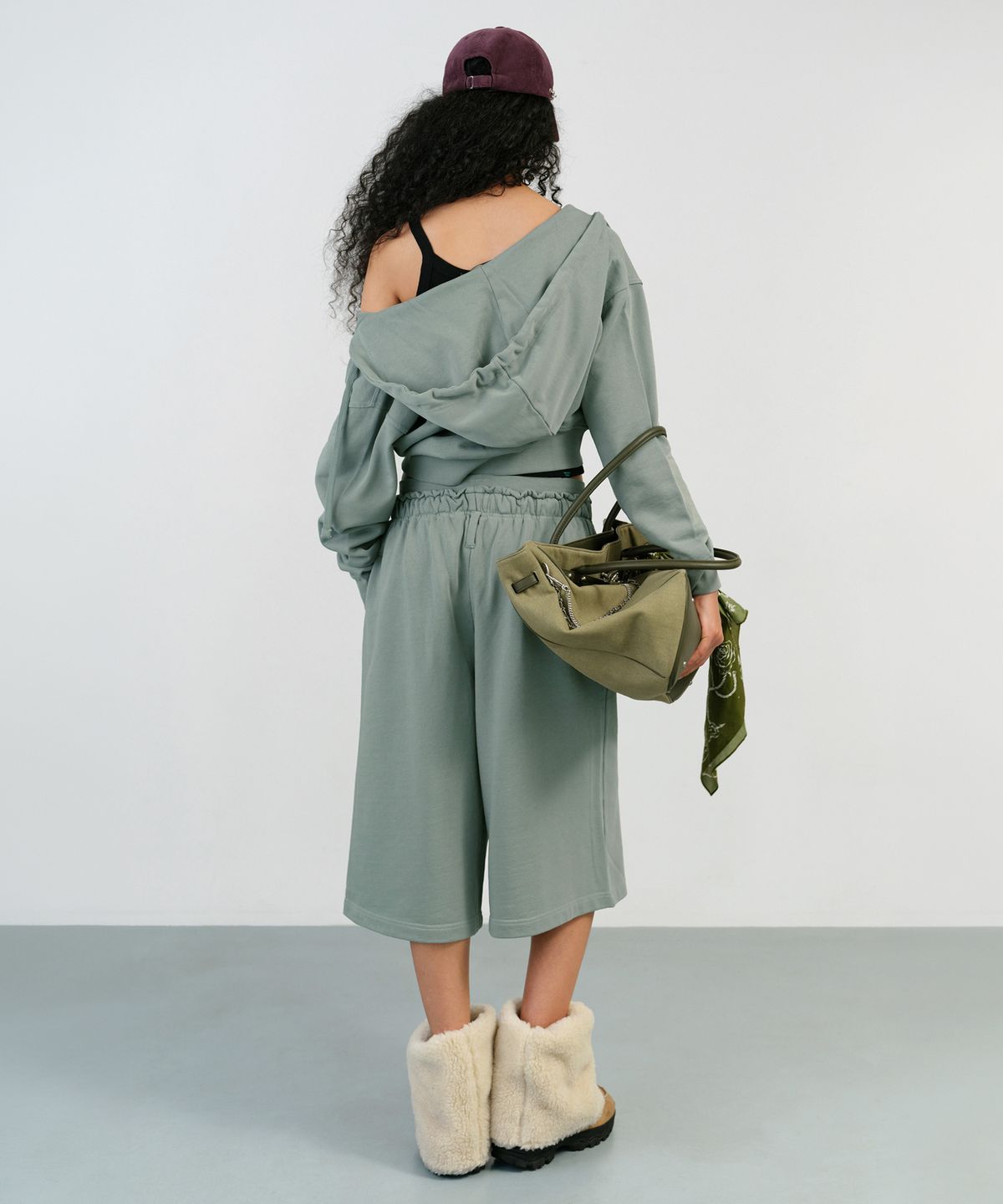 인스턴트펑크(INSTANTFUNK) WASHED DOUBLE WAIST BURMUDA PANTS - MINT