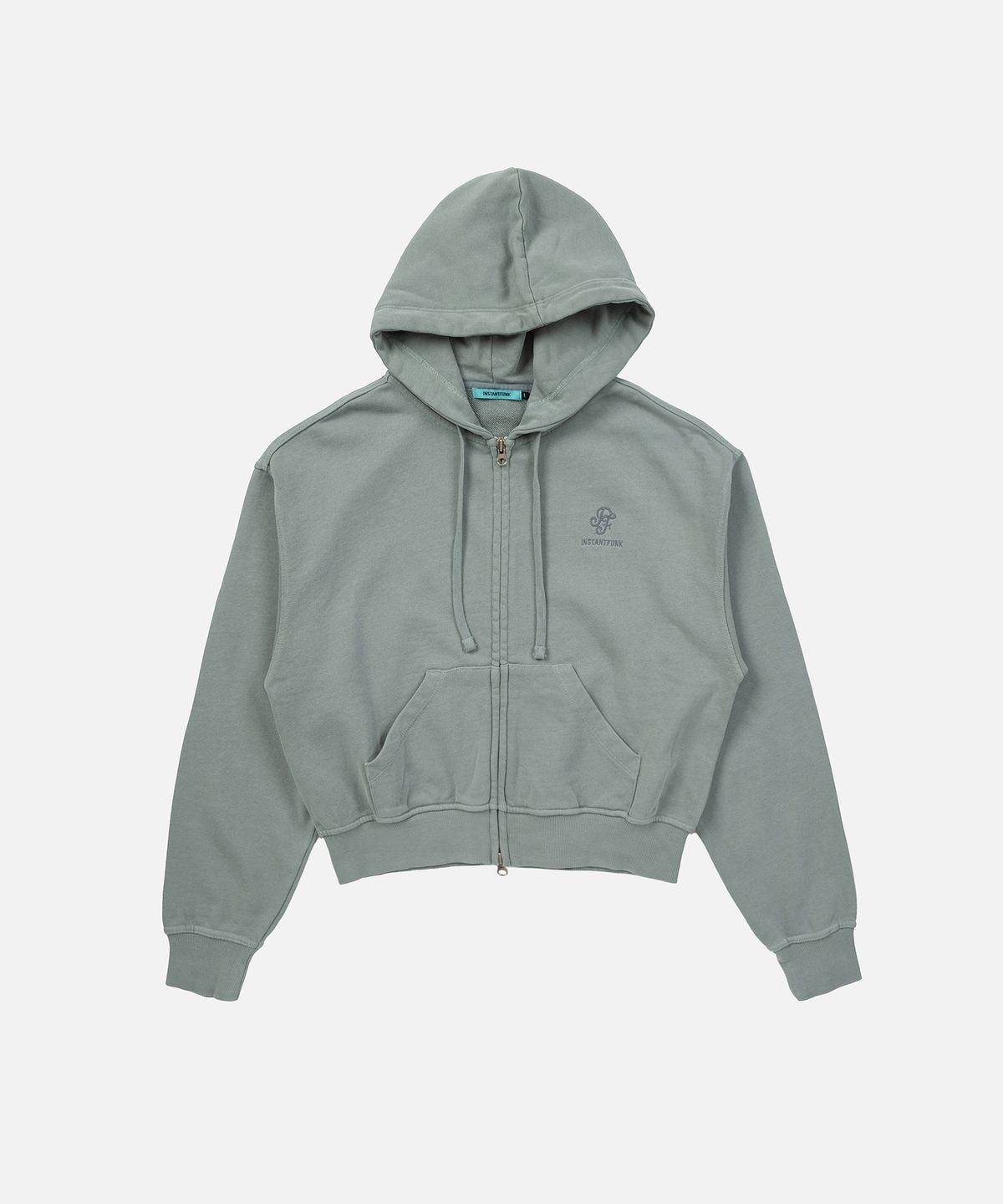 인스턴트펑크(INSTANTFUNK) WASHED CROPPED HOODIE - MINT