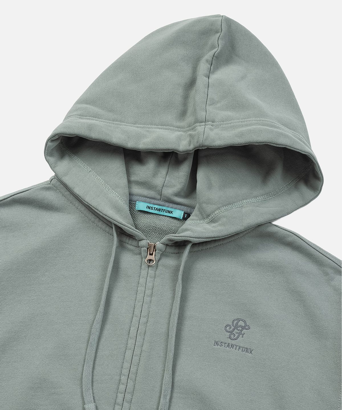 인스턴트펑크(INSTANTFUNK) WASHED CROPPED HOODIE - MINT