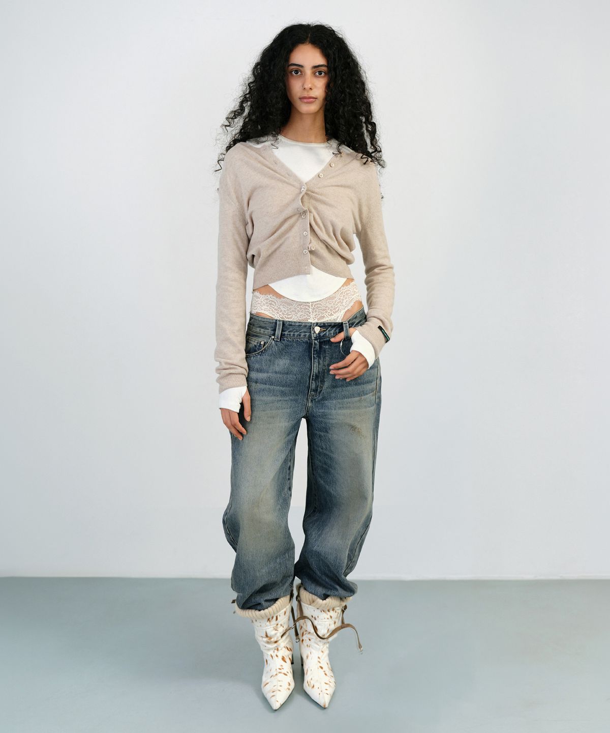 인스턴트펑크(INSTANTFUNK) WASHED ARCH FIT DENIM - BLUE