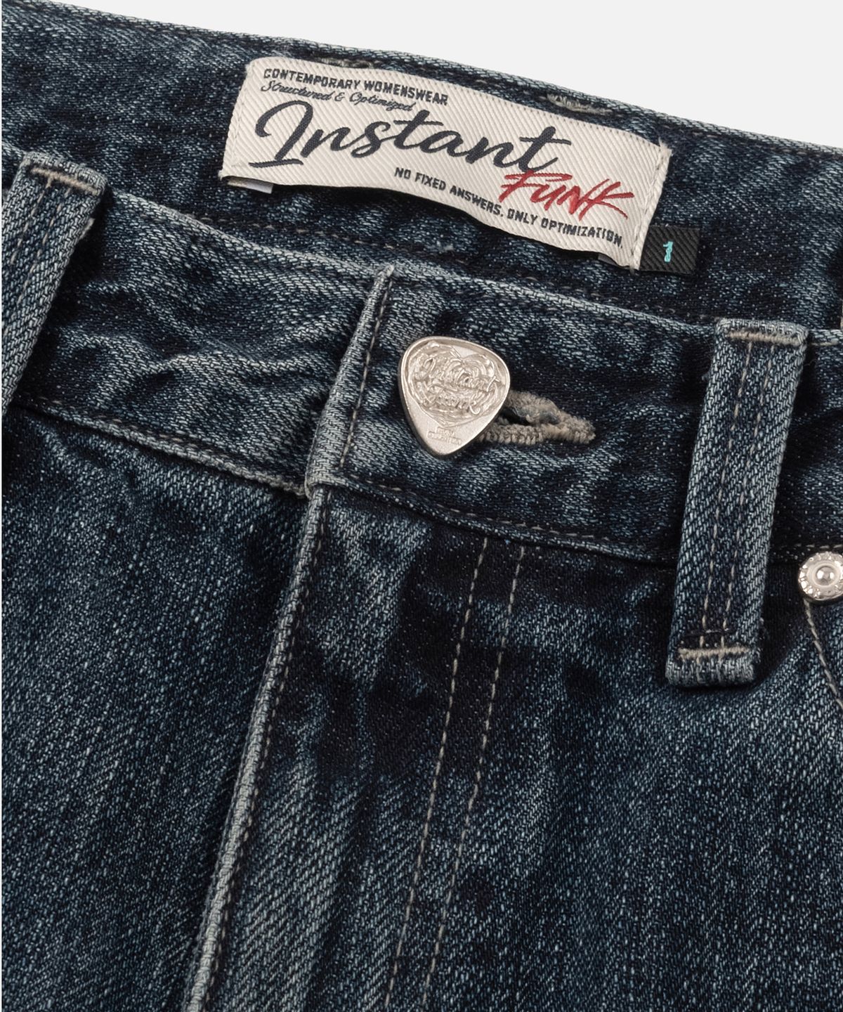 인스턴트펑크(INSTANTFUNK) LOW RISE BUCKLE DENIM - BLUE