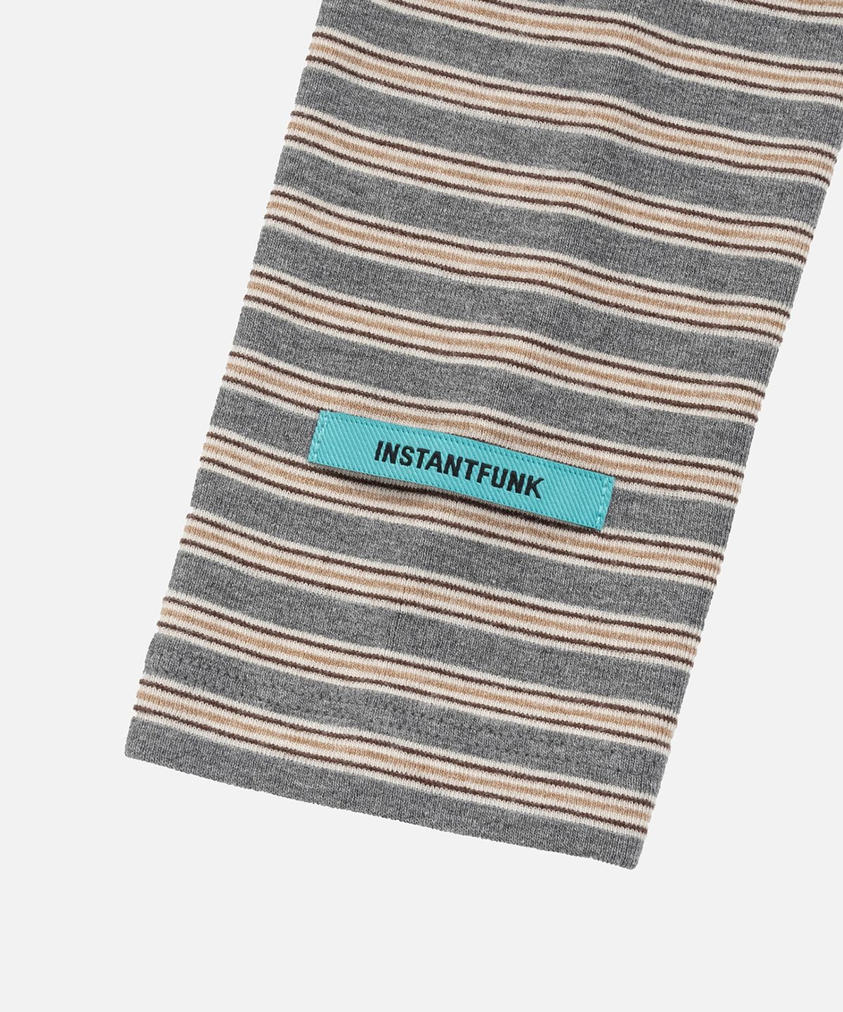인스턴트펑크(INSTANTFUNK) STRIPE OFF SHOULDER NECK TEE - GREY