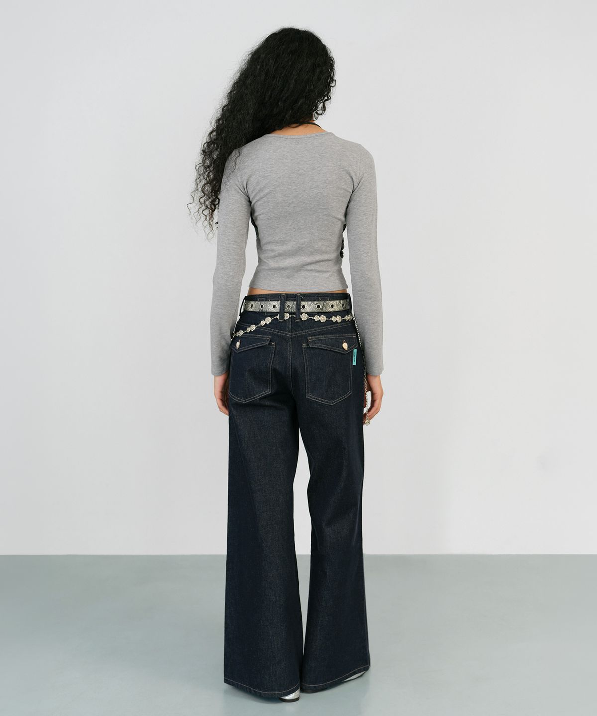 인스턴트펑크(INSTANTFUNK) LAYERED HALTER TOP - MELANGE GREY