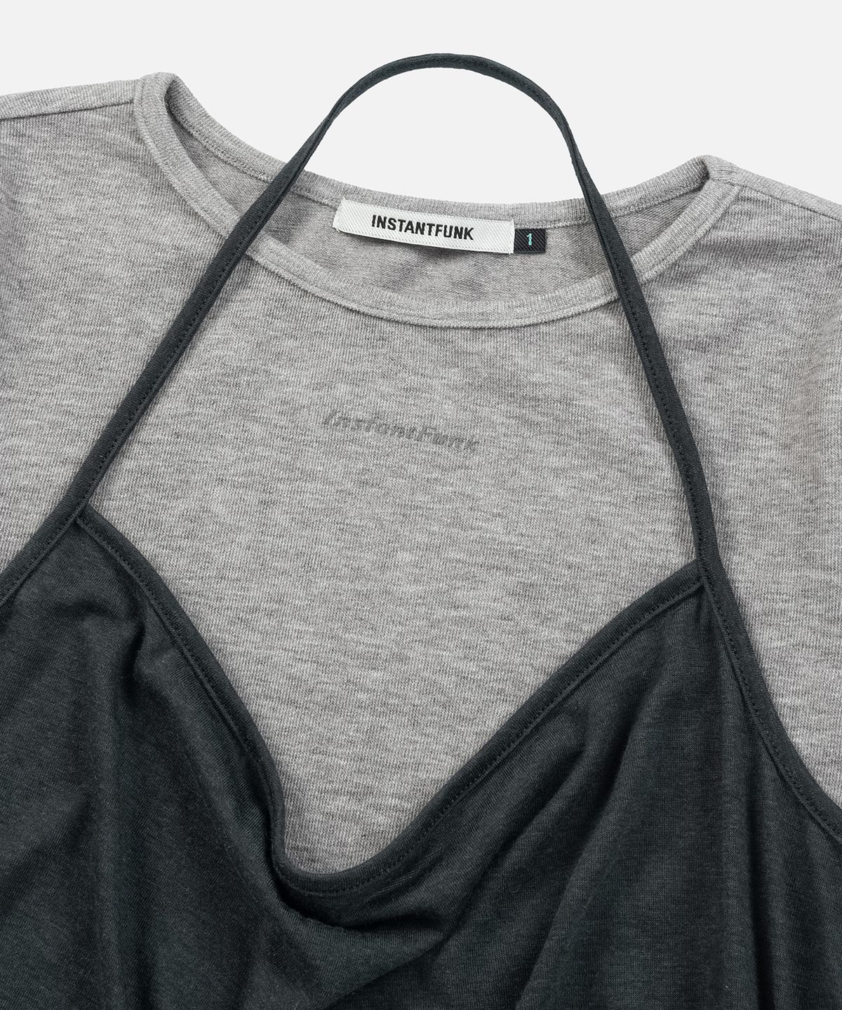 인스턴트펑크(INSTANTFUNK) LAYERED HALTER TOP - MELANGE GREY