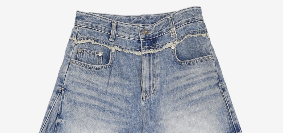 트리밍버드(TREEMINGBIRD) Two-way Fit Balloon Denim Pants [ Light Blue ] S