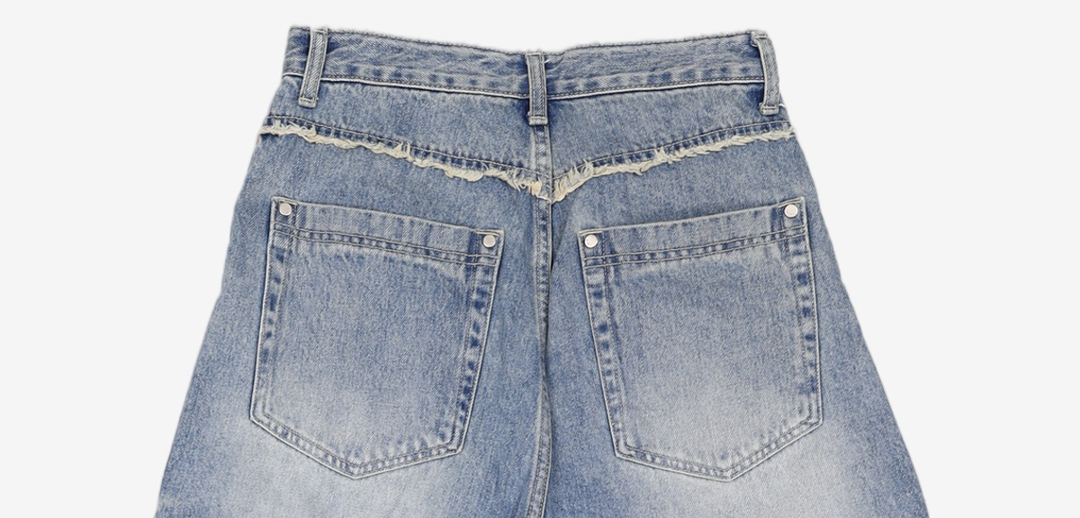 트리밍버드(TREEMINGBIRD) Two-way Fit Balloon Denim Pants [ Light Blue ] S