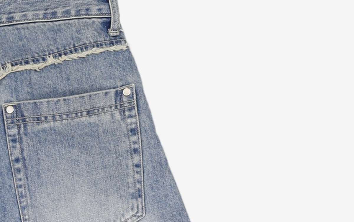 트리밍버드(TREEMINGBIRD) Two-way Fit Balloon Denim Pants [ Light Blue ] S
