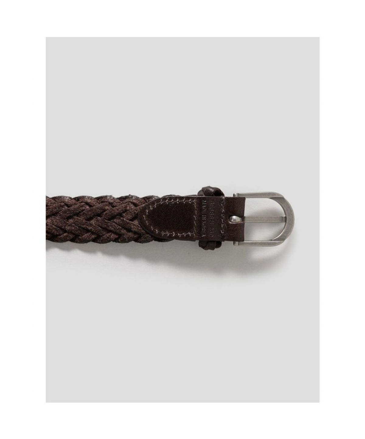 빈폴 액세서리(BEANPOLE ACCESSORY) 여성 가죽 짜임 캐주얼 버클 벨트  브라운