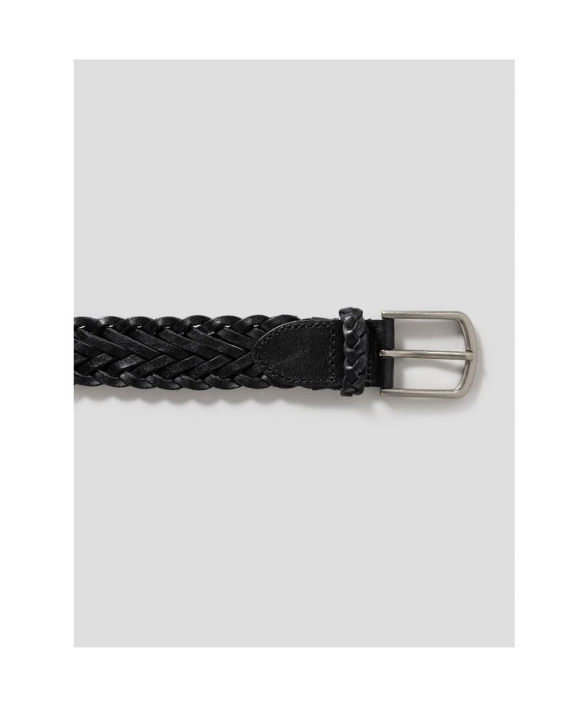 빈폴 액세서리(BEANPOLE ACCESSORY) 가죽 짜임 캐주얼 버클 벨트  블랙