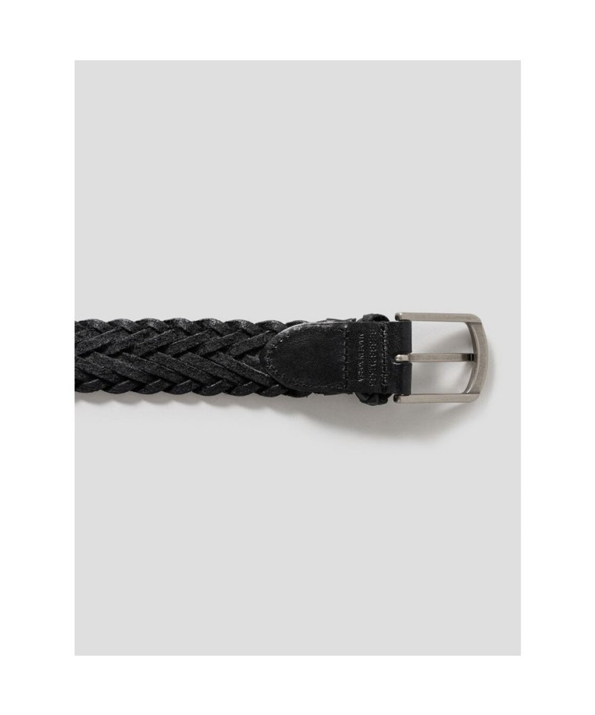 빈폴 액세서리(BEANPOLE ACCESSORY) 가죽 짜임 캐주얼 버클 벨트  블랙