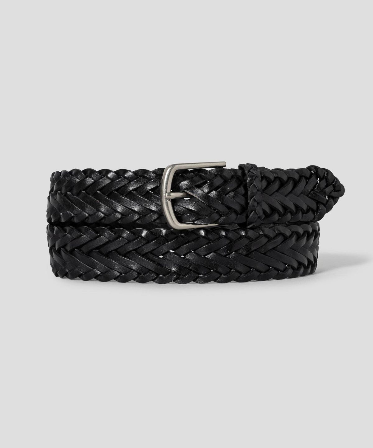 빈폴 액세서리(BEANPOLE ACCESSORY) 가죽 짜임 캐주얼 버클 벨트  블랙