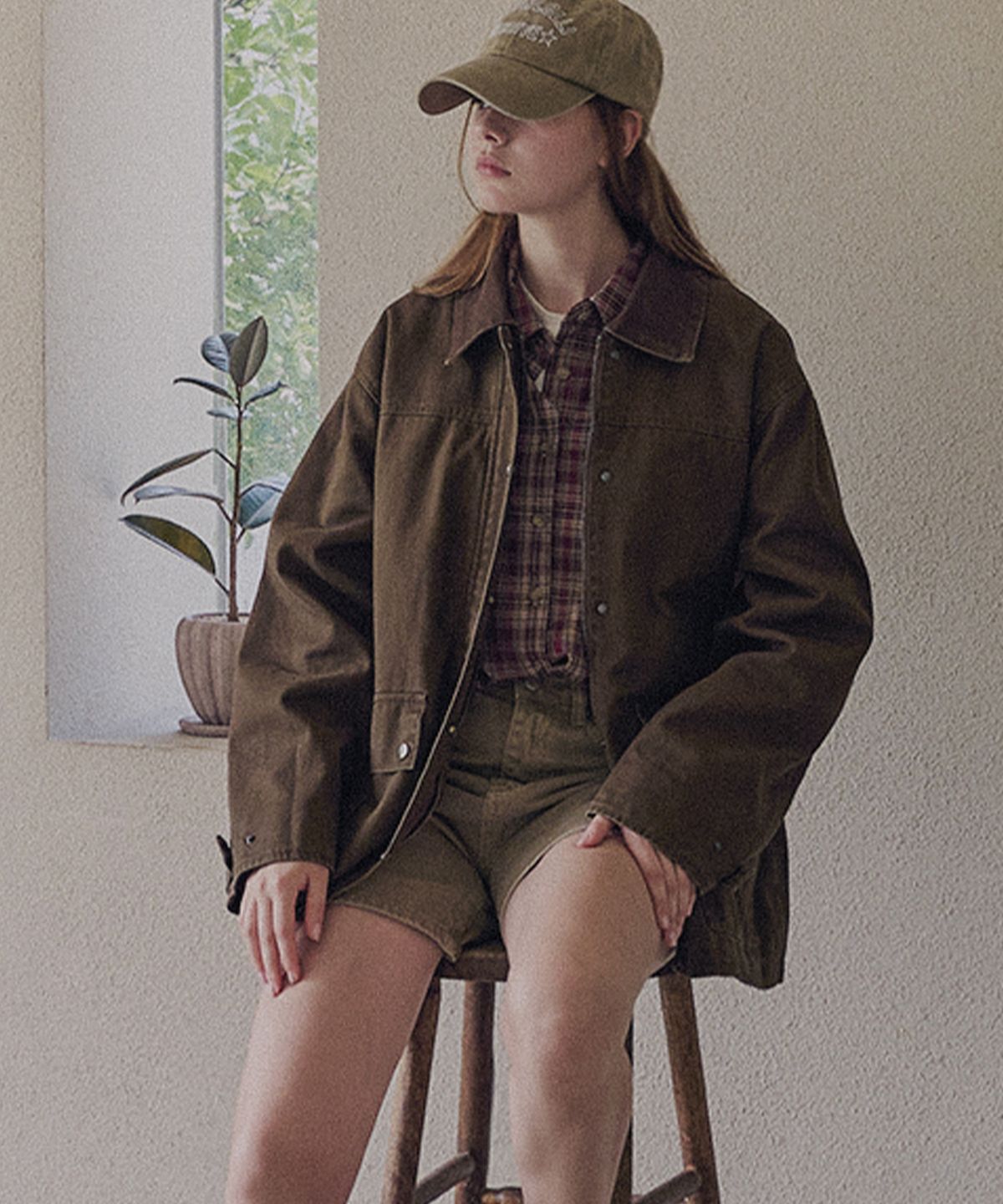 슬로우롤리(SLOWLOLLI) Leto pocket work jacket - Brown