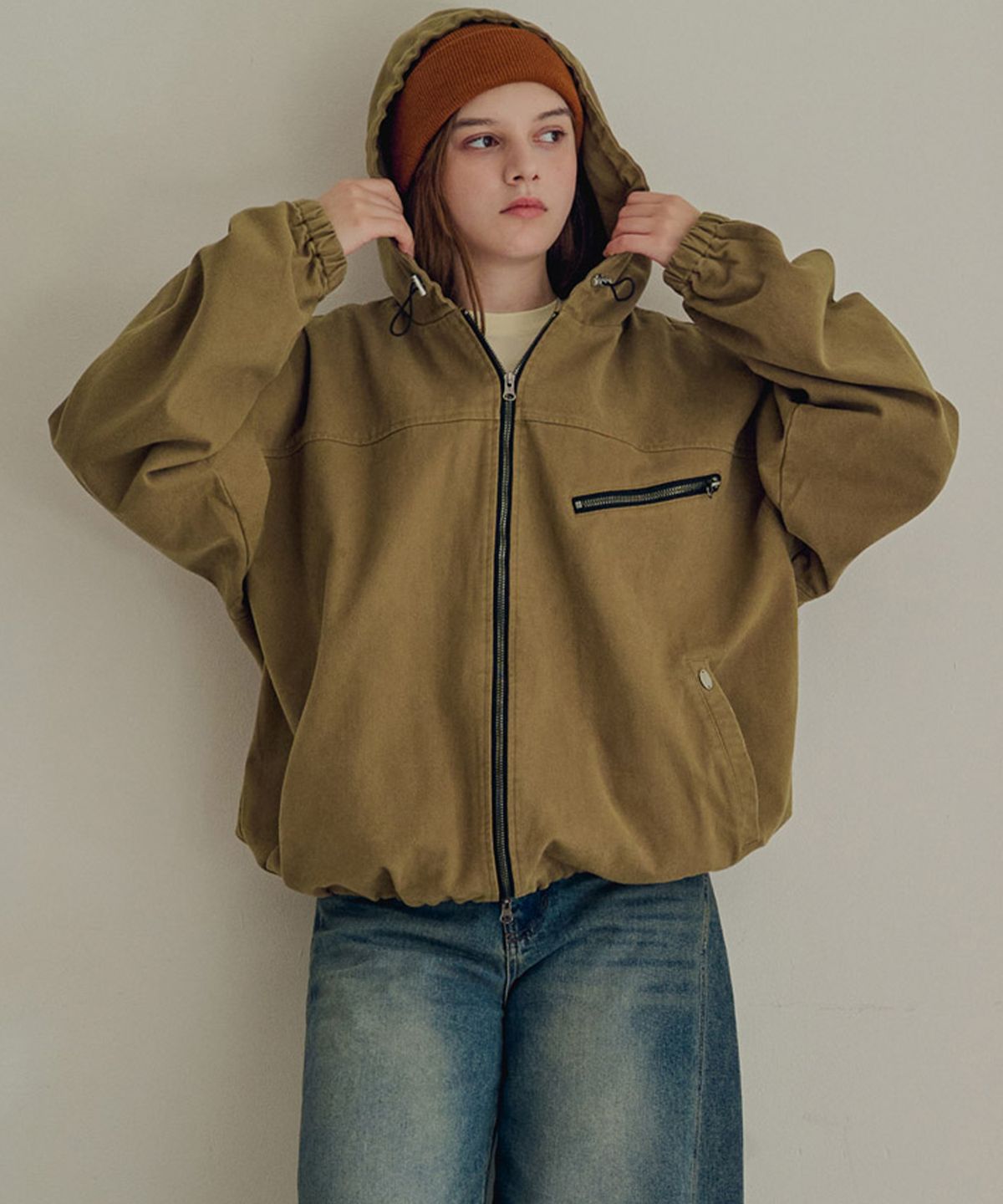 슬로우롤리(SLOWLOLLI) Vela hood jacket_2 Colors