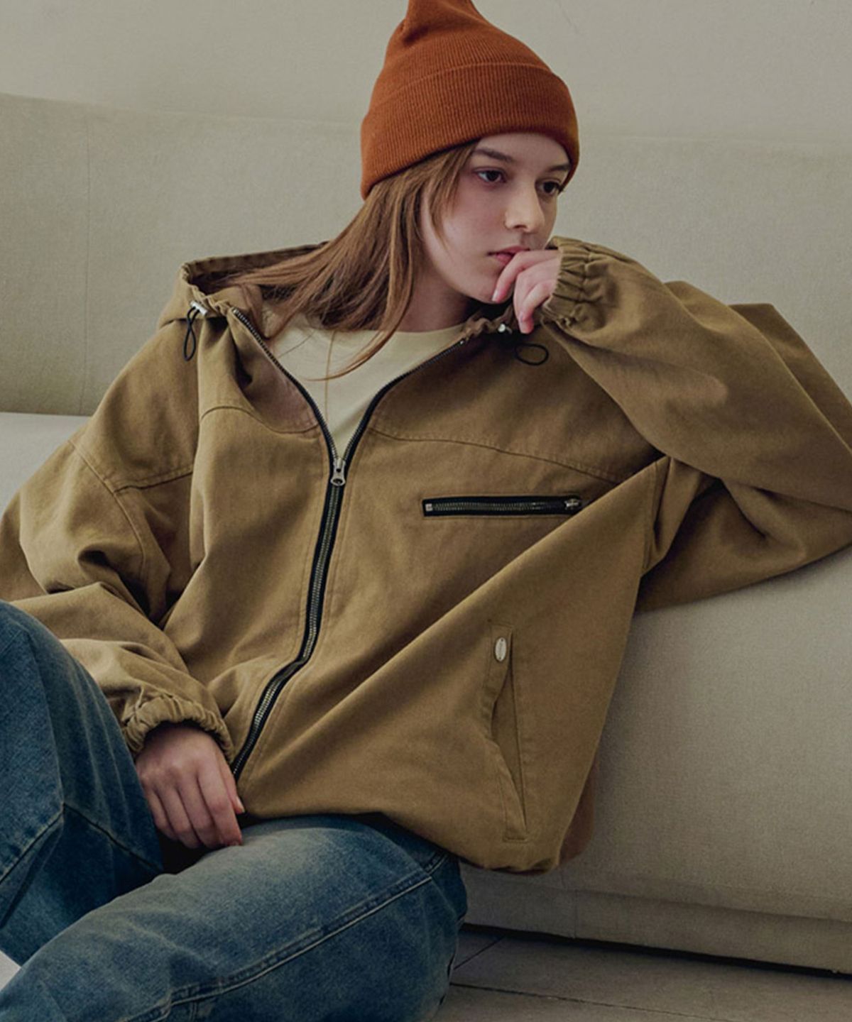 슬로우롤리(SLOWLOLLI) Vela hood jacket_2 Colors