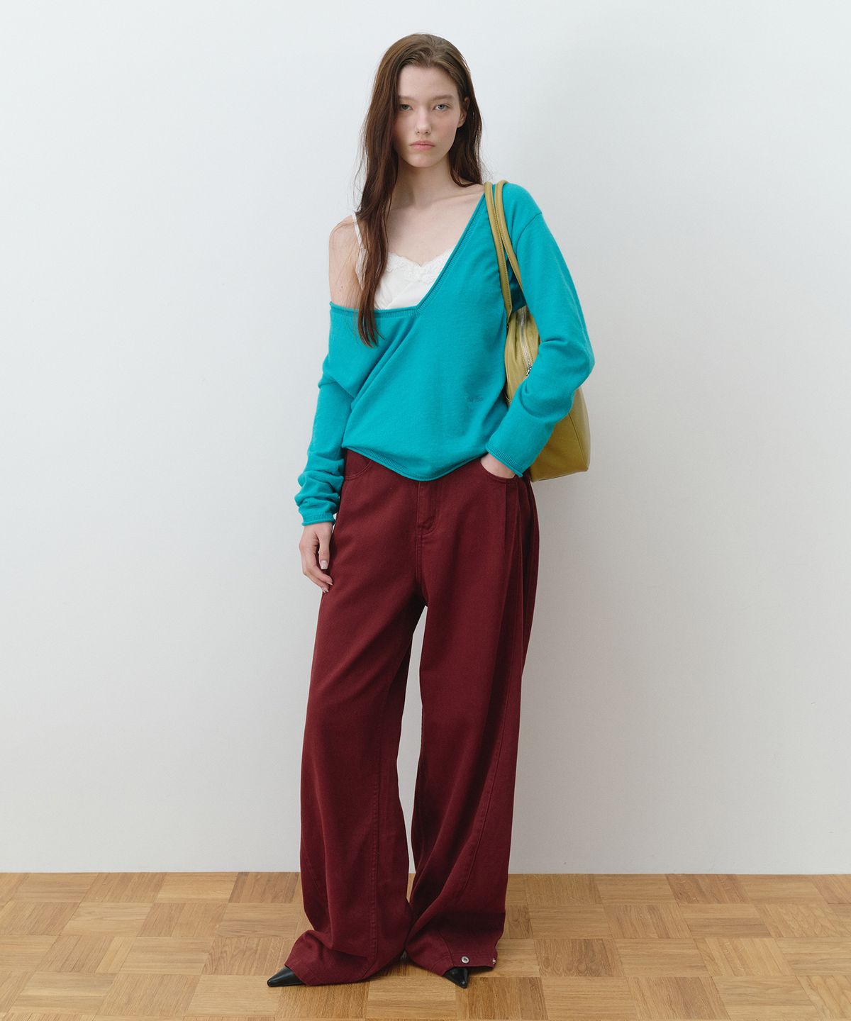 로라로라(ROLAROLA) BALLOON PINTUCK PANTS BURGUNDY