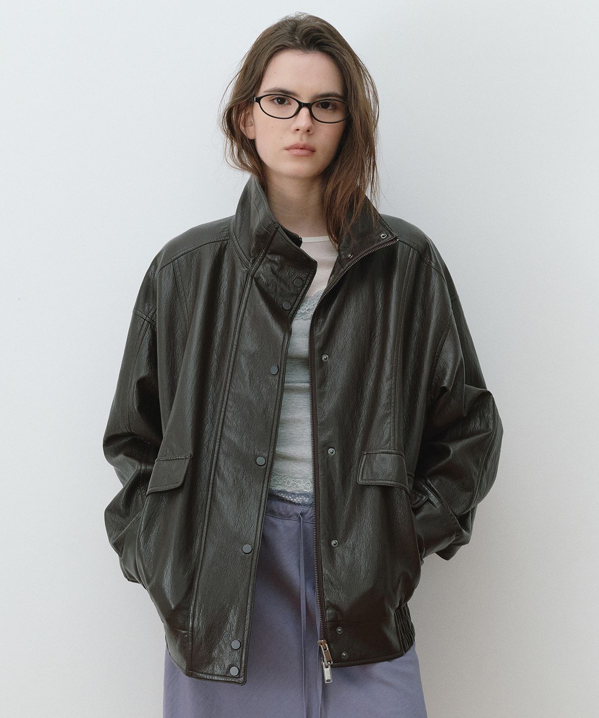 로라로라(ROLAROLA) VINTAGE LEATHER JACKET D/BROWN