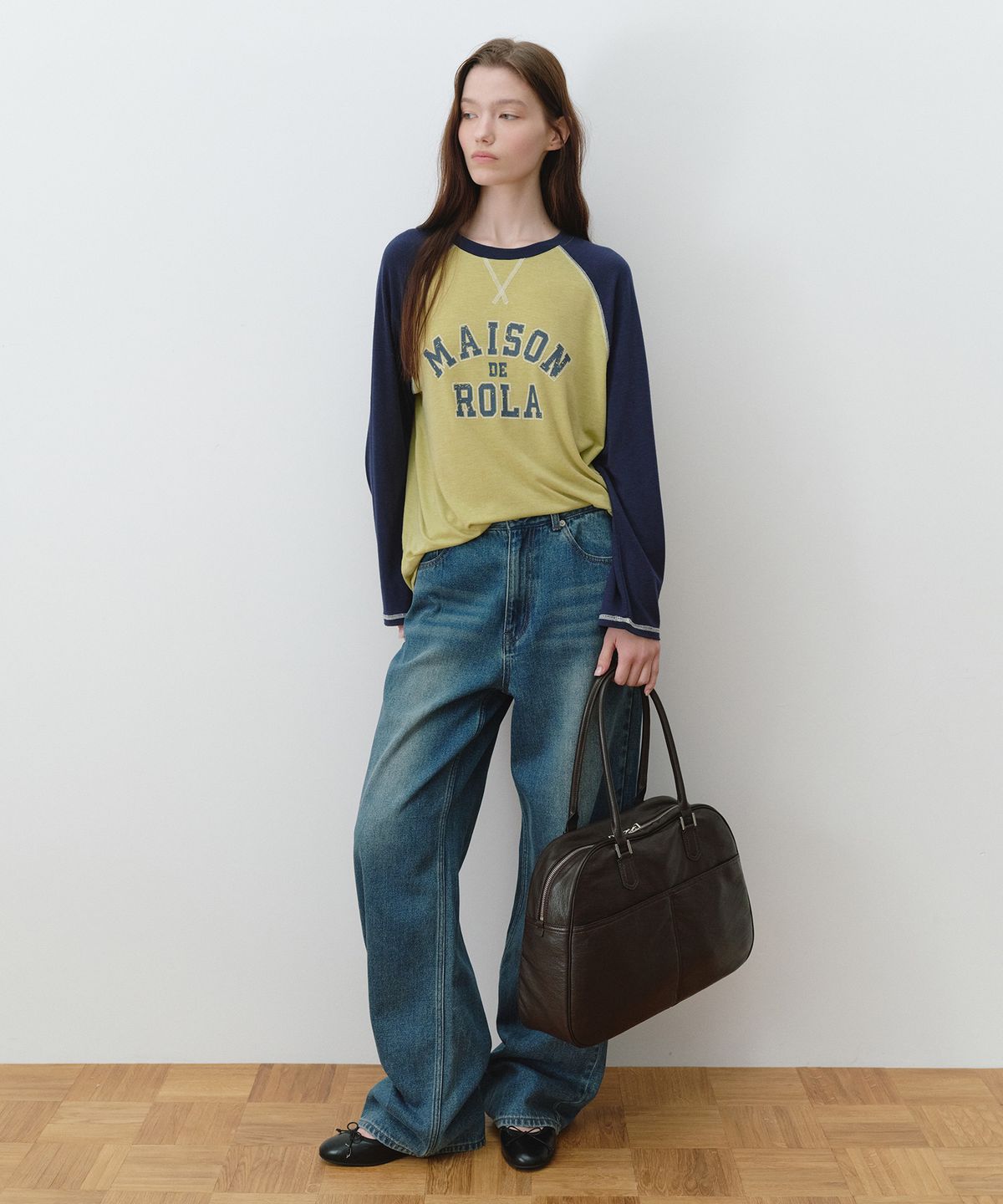 로라로라(ROLAROLA) WIDE DENIM PANTS BLUE