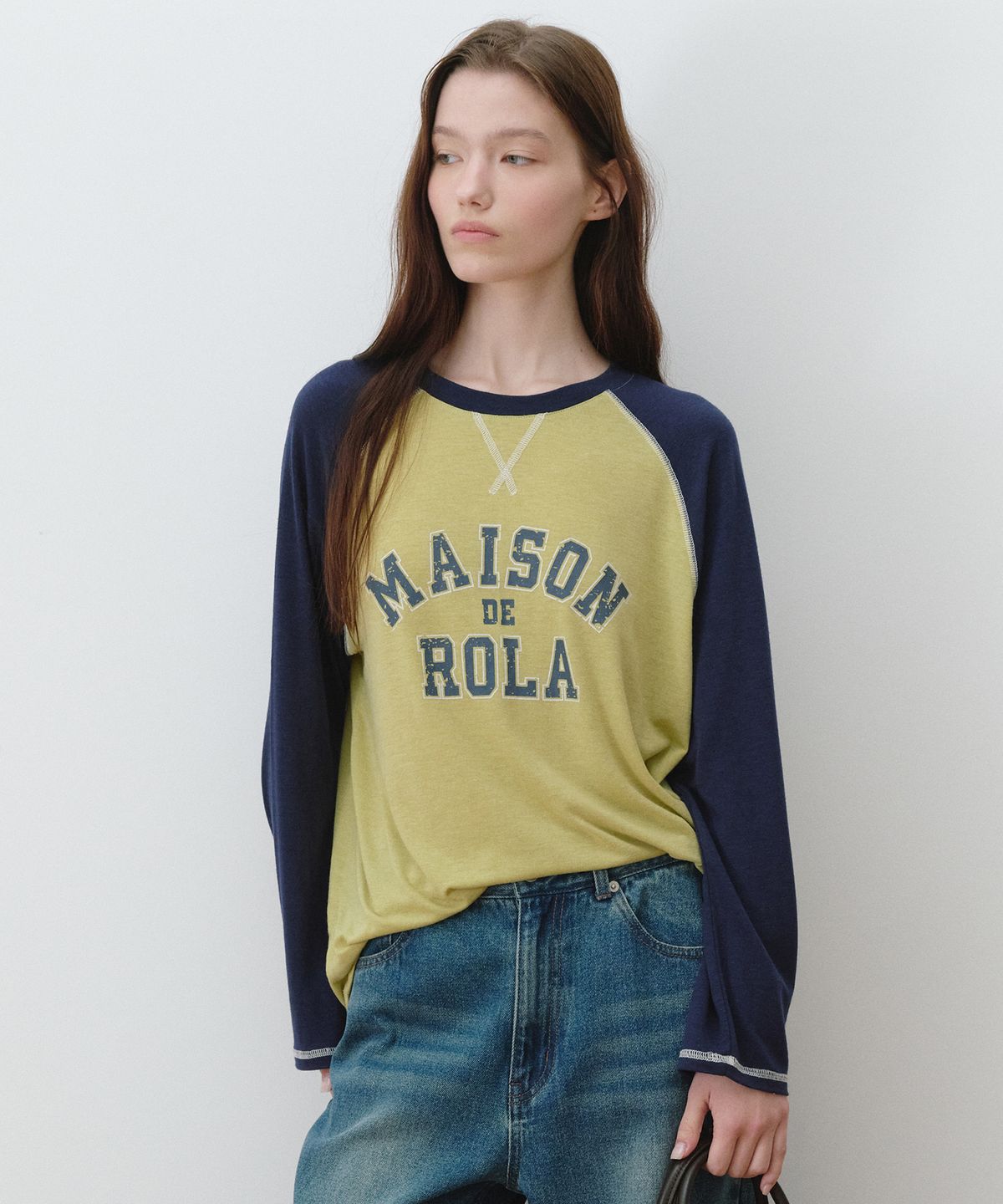로라로라(ROLAROLA) MASION DE ROLA REGLAN LONG SLEEVE OL+NV