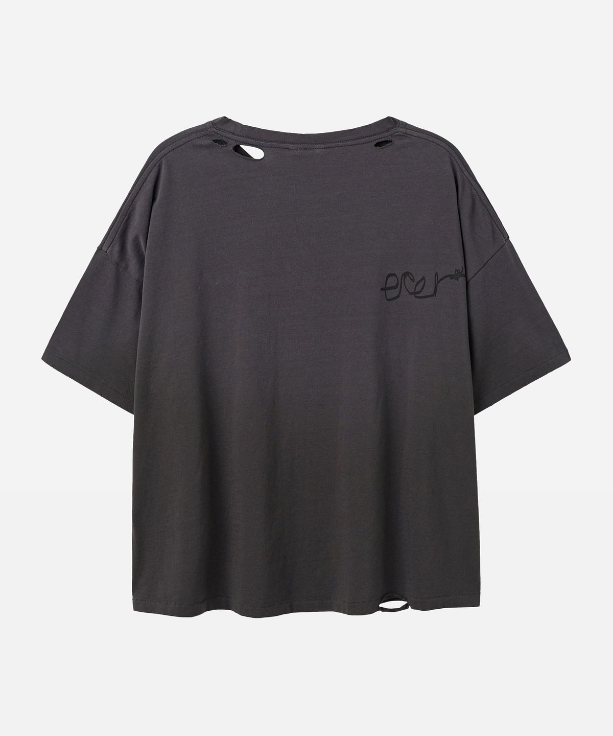 에르에르(ERER) Oversized Scribble Graphic T-Shirt Charcoal