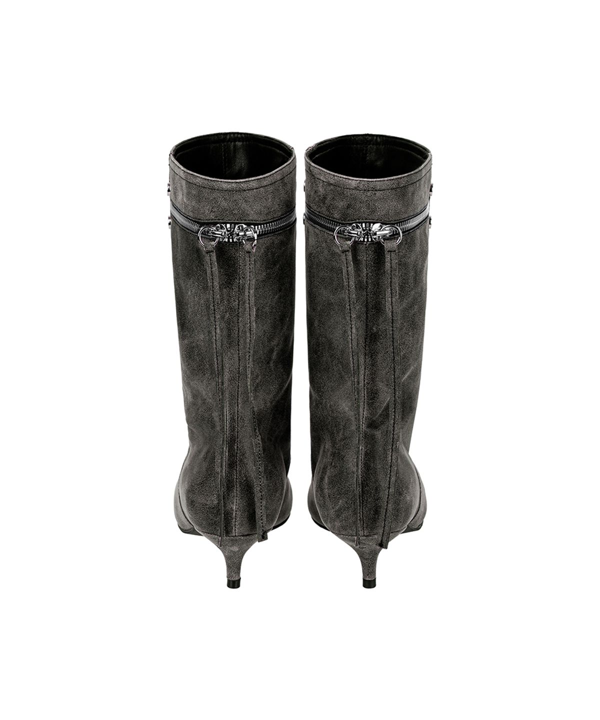 트리밍버드(TREEMINGBIRD) Back-Zip Mid Boots [ Gray ]