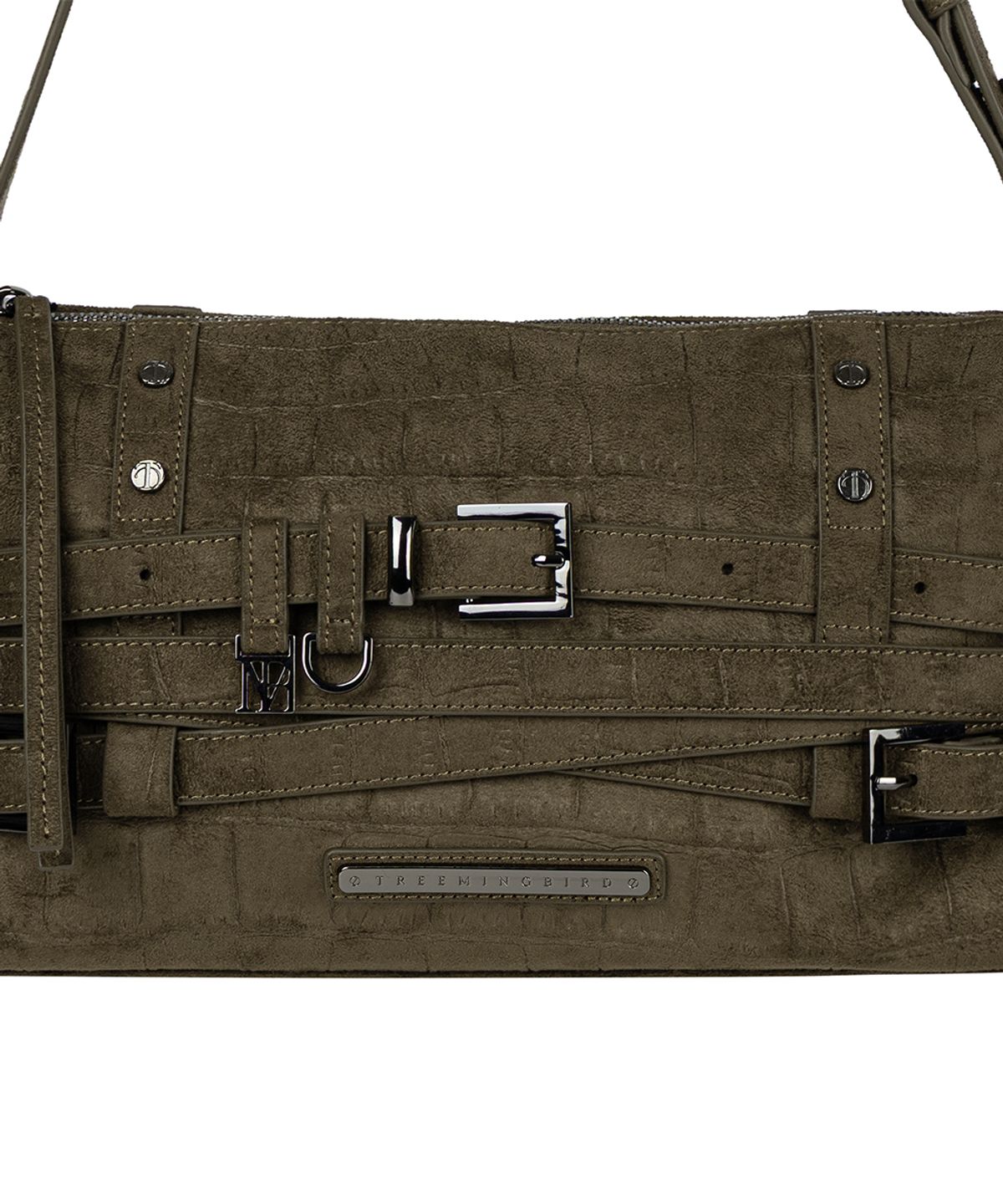트리밍버드(TREEMINGBIRD) Multi-Belted Mini Shoulder Bag [ Khaki ]