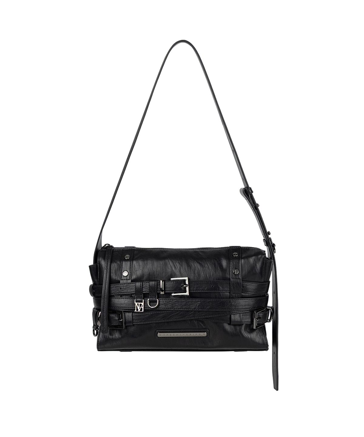 트리밍버드(TREEMINGBIRD) Multi-Belted Mini Shoulder Bag [ Black ]