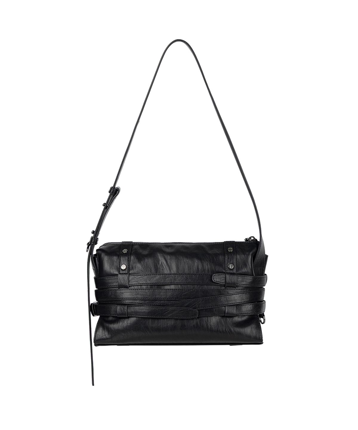 트리밍버드(TREEMINGBIRD) Multi-Belted Mini Shoulder Bag [ Black ]