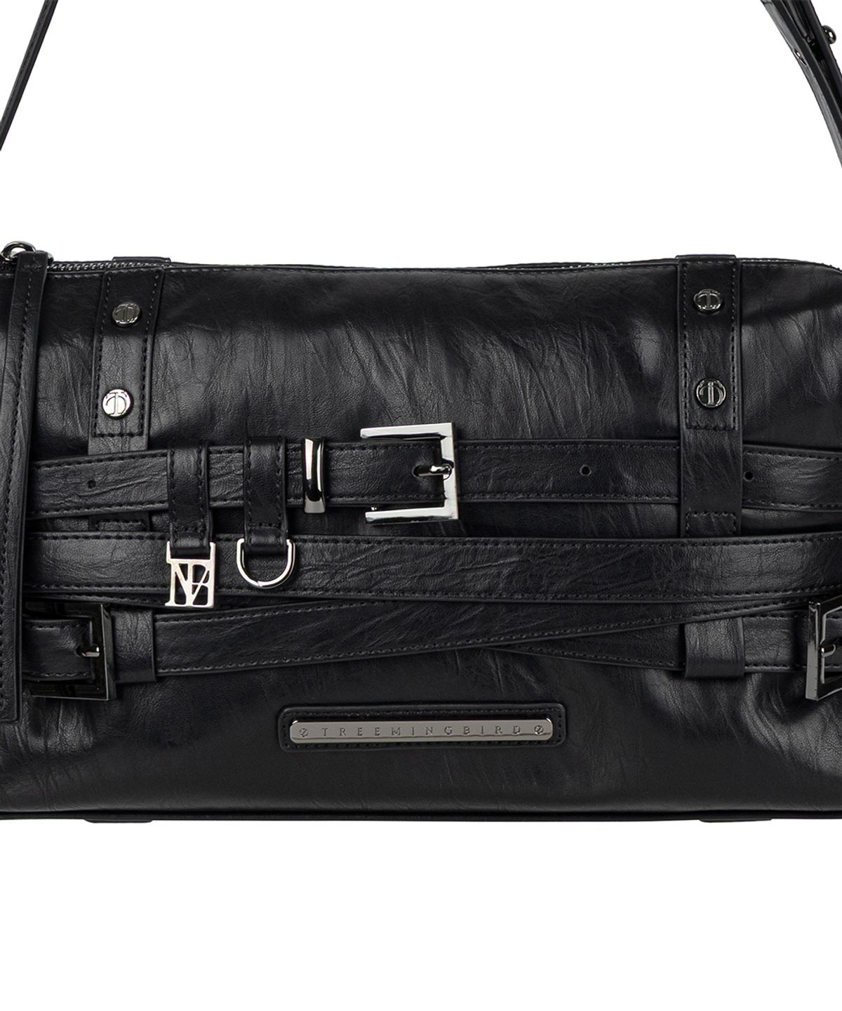 트리밍버드(TREEMINGBIRD) Multi-Belted Mini Shoulder Bag [ Black ]