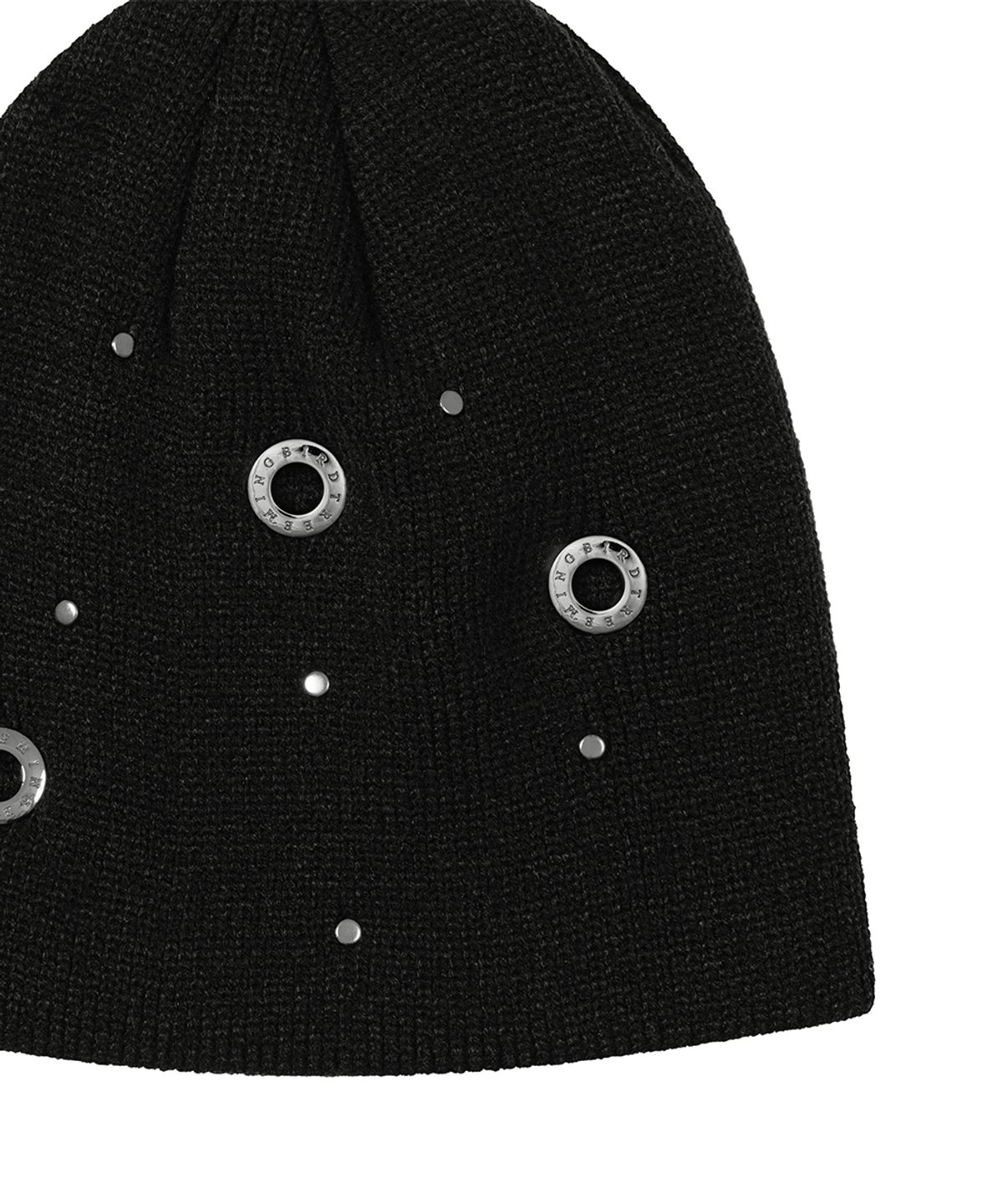 트리밍버드(TREEMINGBIRD) Logo Eyelet Beanie [ Black ]